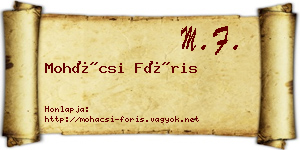 Mohácsi Fóris névjegykártya